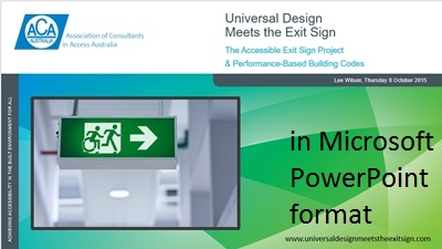 Presentation | Universal Design Meets the Exit Sign