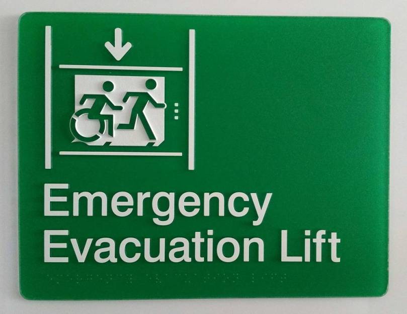 Braille Sign Supplies Emergency Evacuation Lift Sign